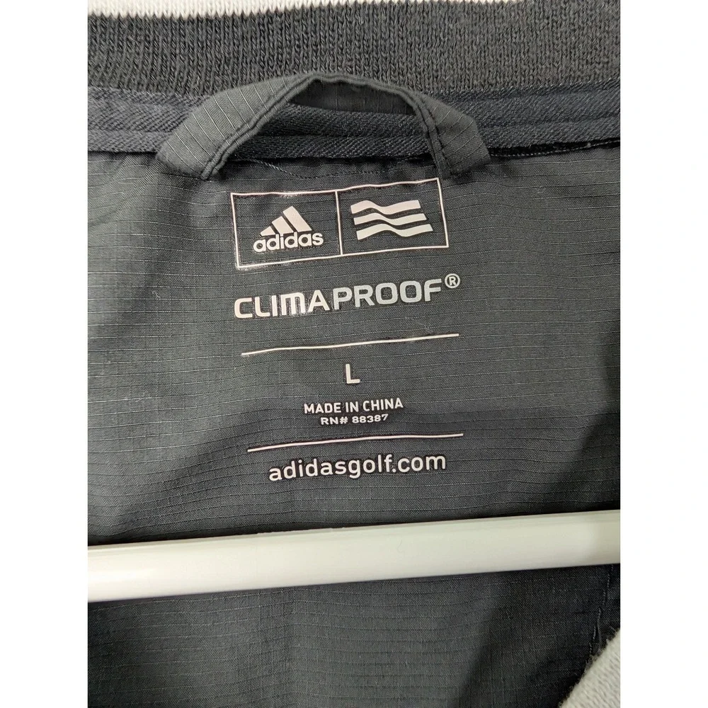 Adidas Mens Coors Light Climaproof Windbreaker V-Neck Pullover Jacket Black L